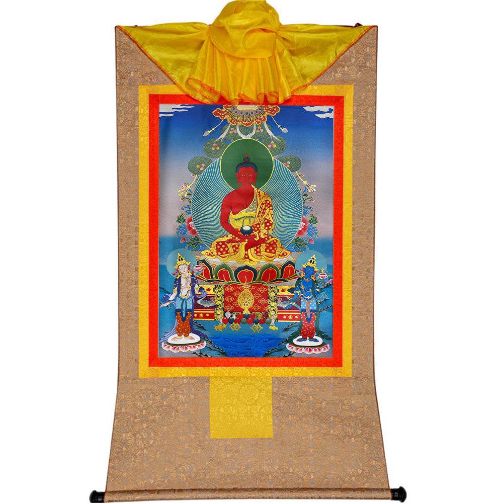 Amitayus,Amida,Amitabha - Tibetan thangka painting, view 9