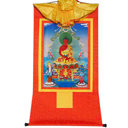 Amitayus,Amida,Amitabha - Tibetan thangka painting, view 17