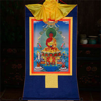 Amitayus,Amida,Amitabha - Tibetan thangka painting, view 12