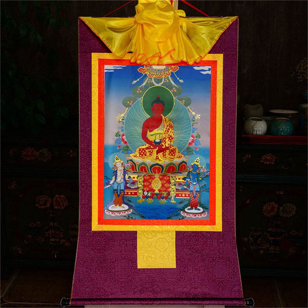 Amitayus,Amida,Amitabha - Tibetan thangka painting, view 14