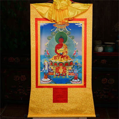 Amitayus,Amida,Amitabha - Tibetan thangka painting, view 16