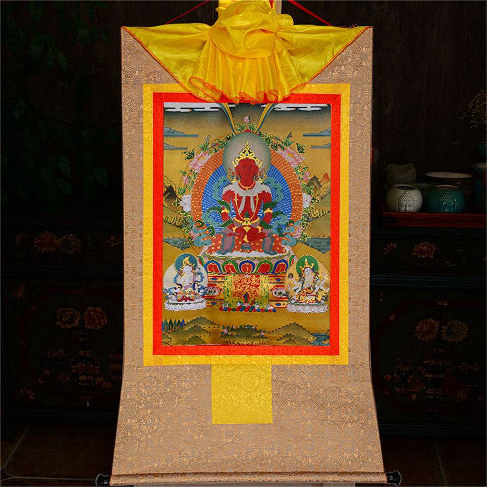 Amitayus-Buddha Of Infinite Life - Tibetan thangka painting, view 9