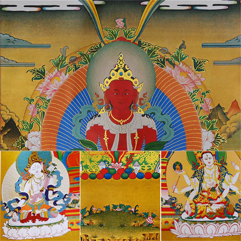 Amitayus-Buddha Of Infinite Life - Tibetan thangka painting, view 14