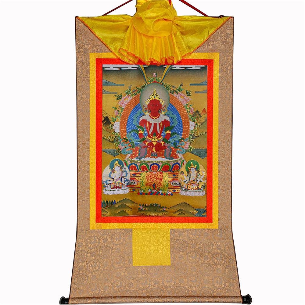 Amitayus-Buddha Of Infinite Life - Tibetan thangka painting, view 8