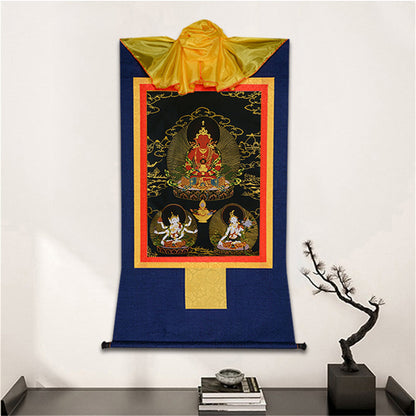 Gandhanra-Thangka-Art-Amitayus-Buddha-Of-Infinite-Life-in-blacl-type
