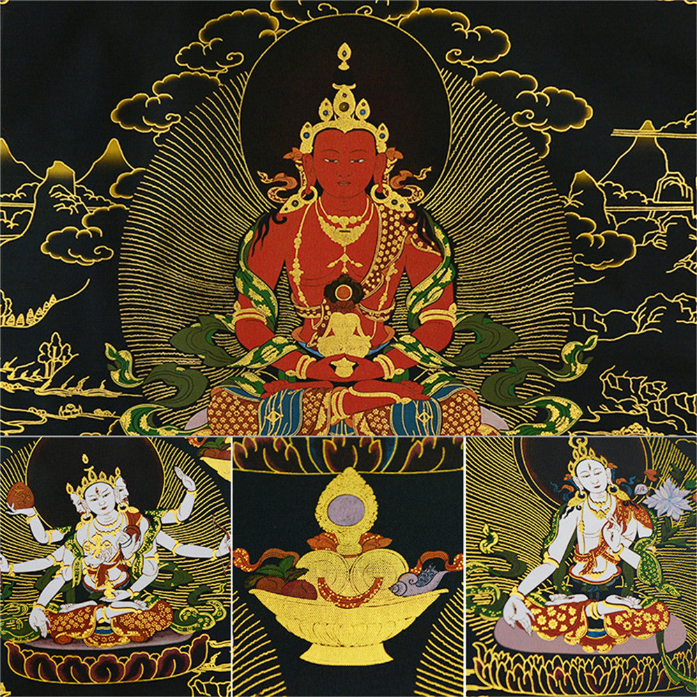 Gandhanra-Thangka-Art-Amitayus-Buddha-Of-Infinite-Life-in-blacl-type