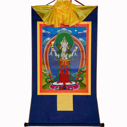 Chenrezig - Tibetan thangka painting, view 9