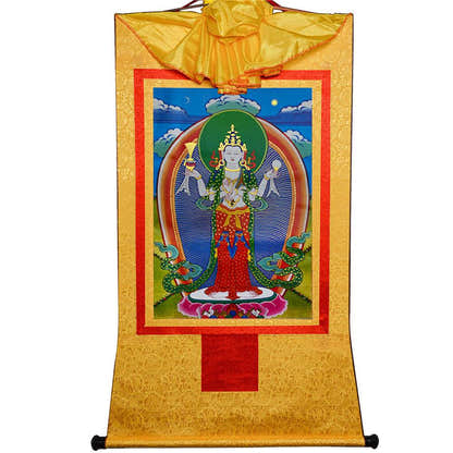 Chenrezig - Tibetan thangka painting, view 13