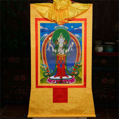 Chenrezig - Tibetan thangka painting, view 14