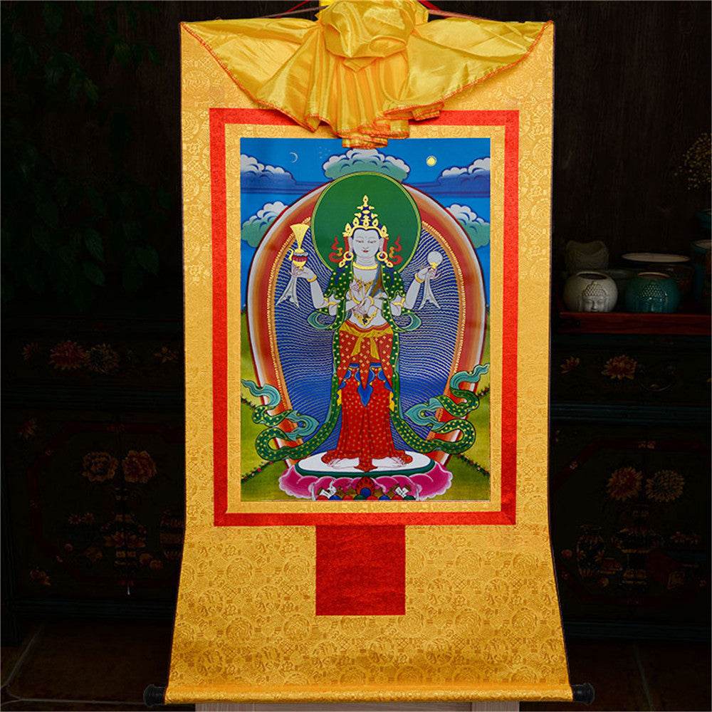 Chenrezig - Tibetan thangka painting, view 14
