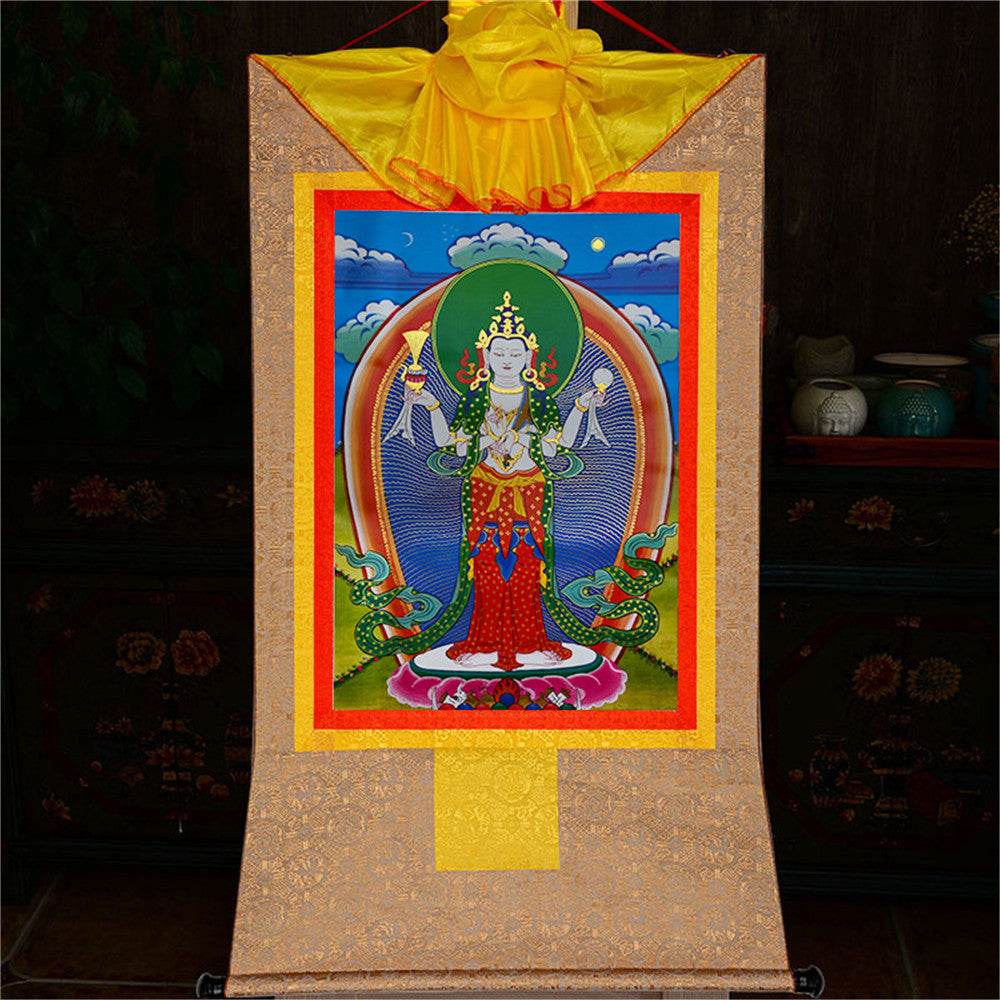 Chenrezig - Tibetan thangka painting, view 8