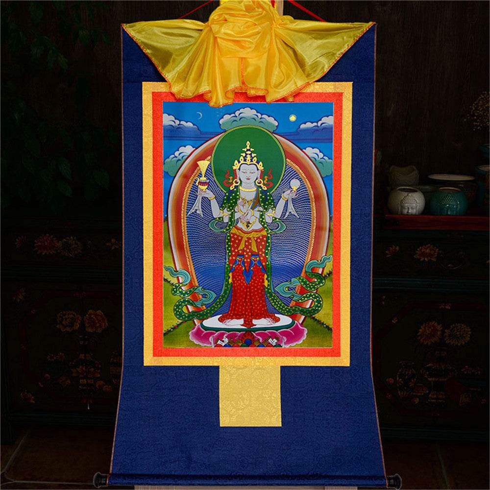 Chenrezig - Tibetan thangka painting, view 10