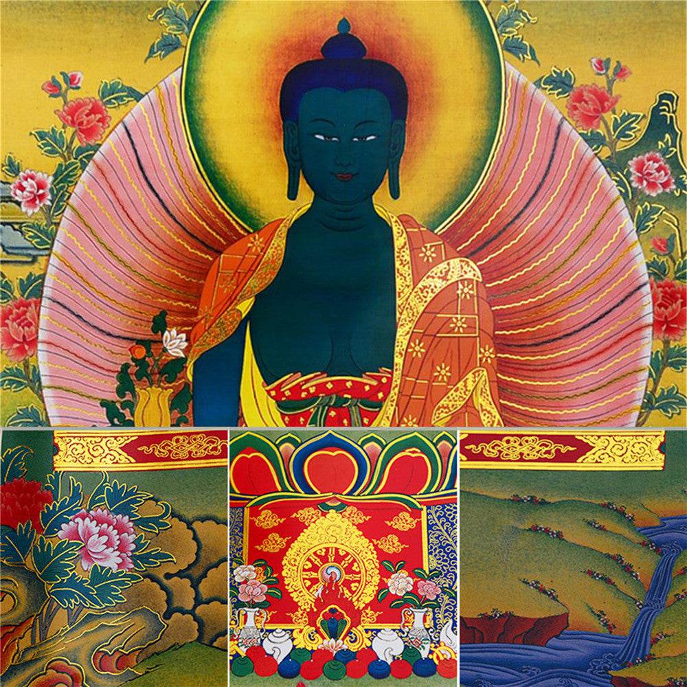 Bhaisajyaguru-Medicine Buddha - Tibetan thangka painting, view 14