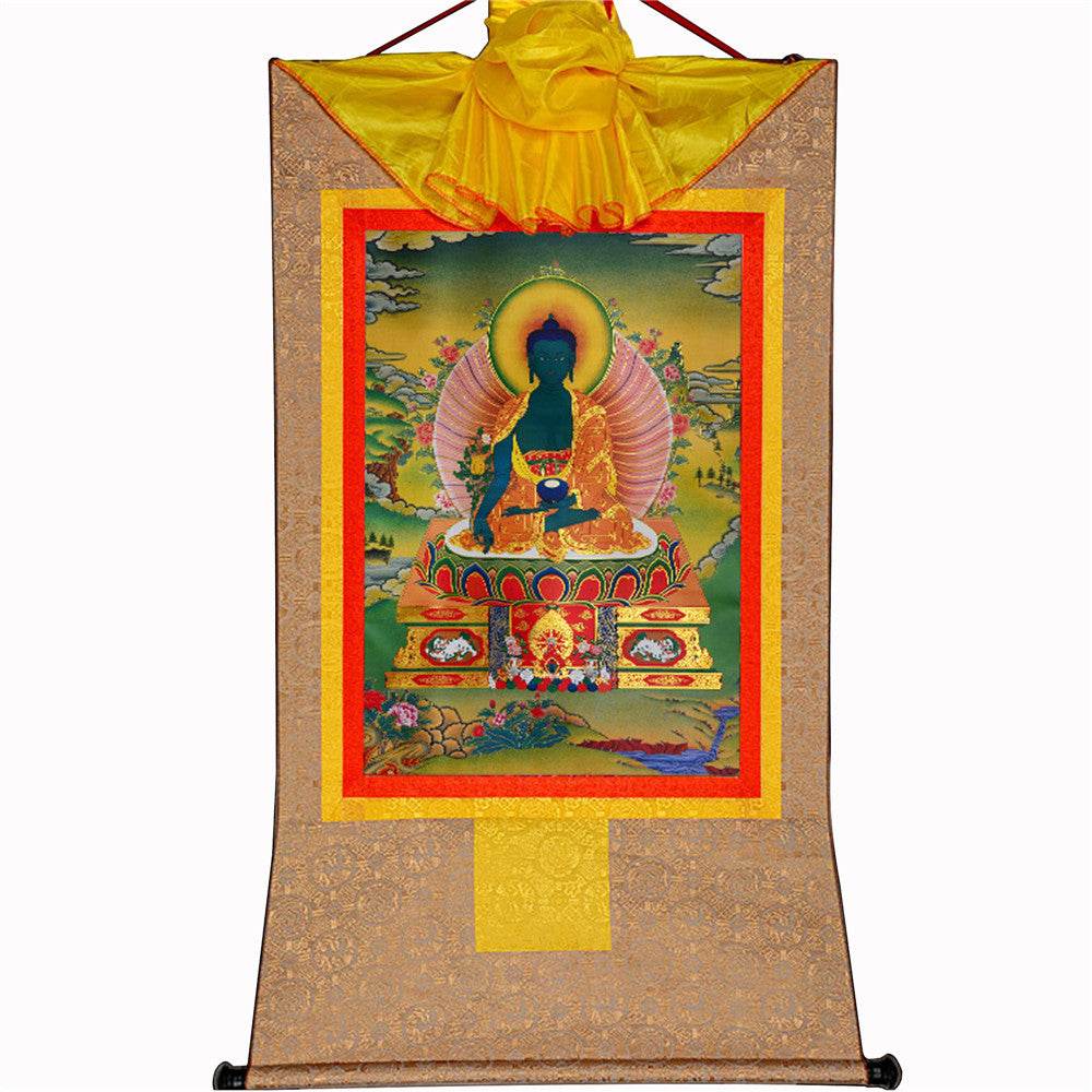 Bhaisajyaguru-Medicine Buddha - Tibetan thangka painting, view 8