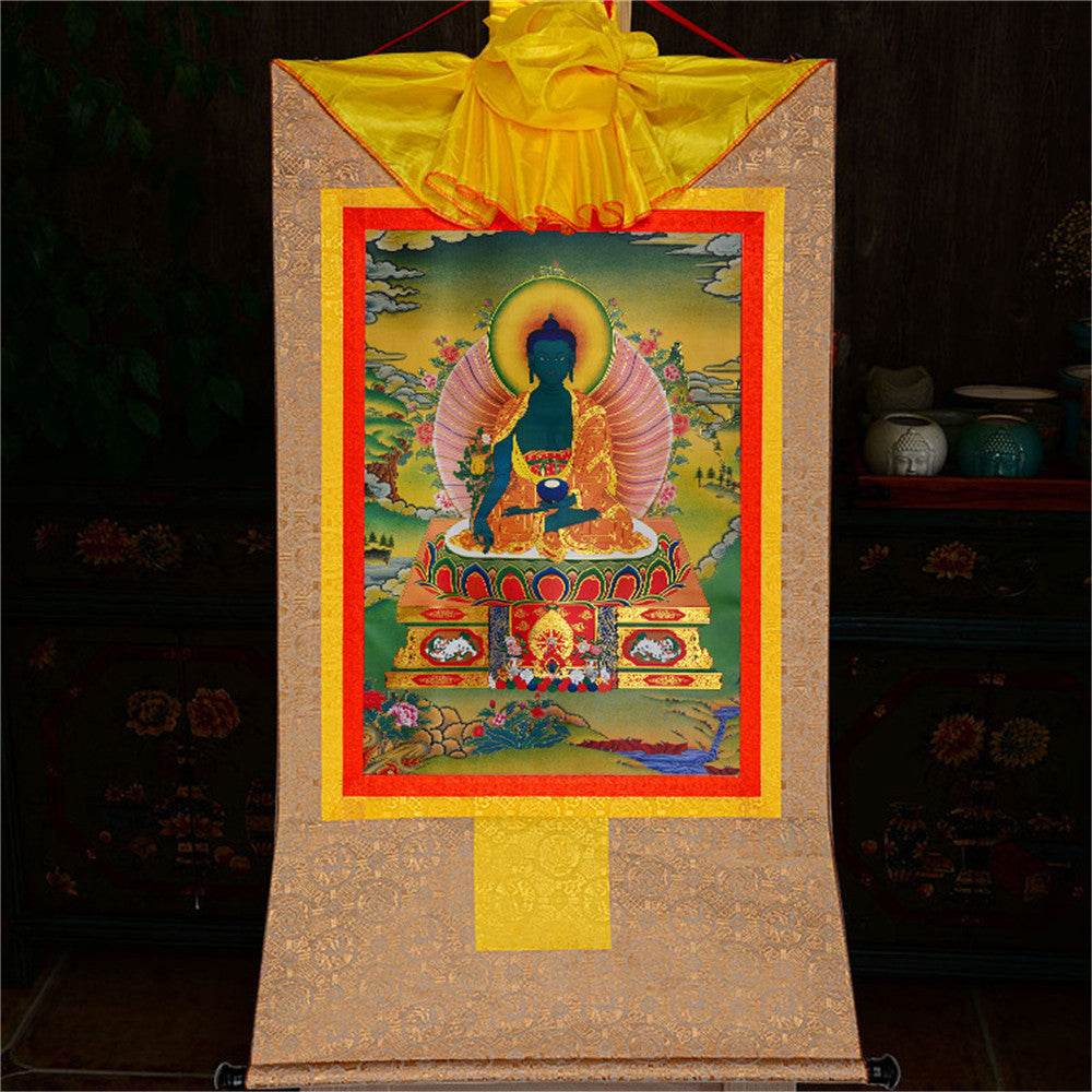 Bhaisajyaguru-Medicine Buddha - Tibetan thangka painting, view 9