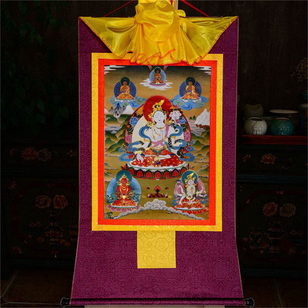 White Tara - Tibetan thangka painting, view 13