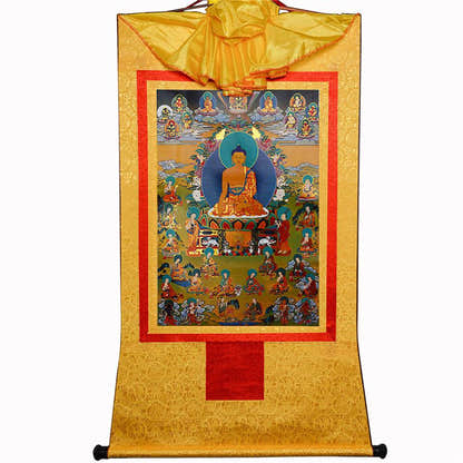 Eighteen Arhats,18 Luohan - Tibetan thangka painting, view 15