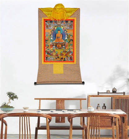 Eighteen Arhats,18 Luohan - Tibetan thangka painting, view 8