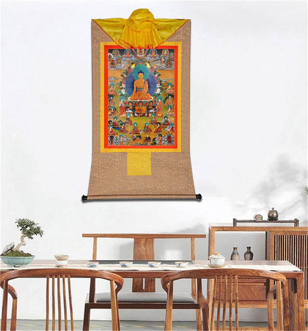 Eighteen Arhats,18 Luohan - Tibetan thangka painting, view 8