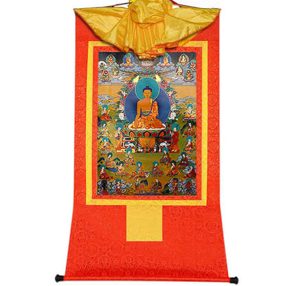 Eighteen Arhats,18 Luohan - Tibetan thangka painting, view 17