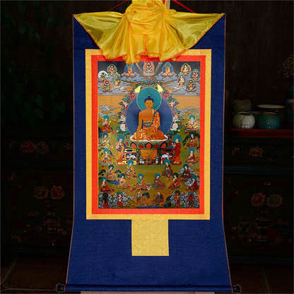 Eighteen Arhats,18 Luohan - Tibetan thangka painting, view 12