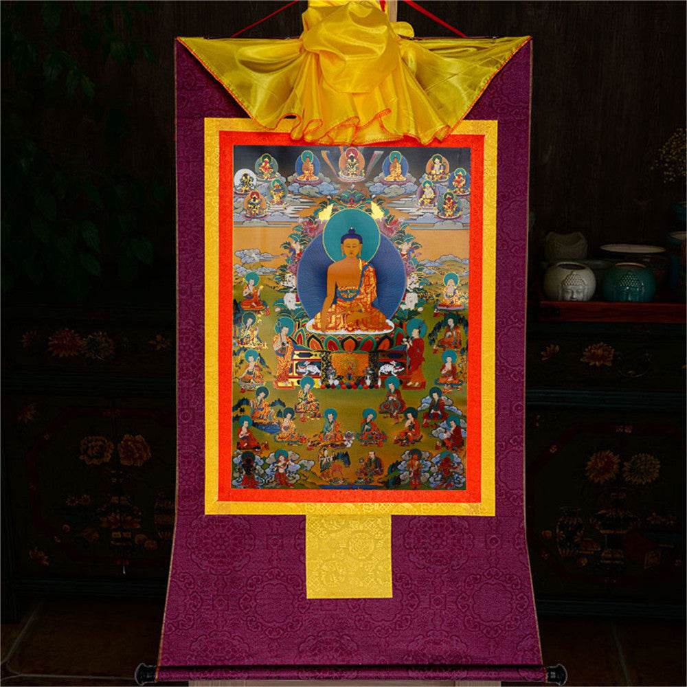 Eighteen Arhats,18 Luohan - Tibetan thangka painting, view 14