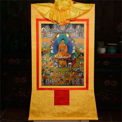 Eighteen Arhats,18 Luohan - Tibetan thangka painting, view 16
