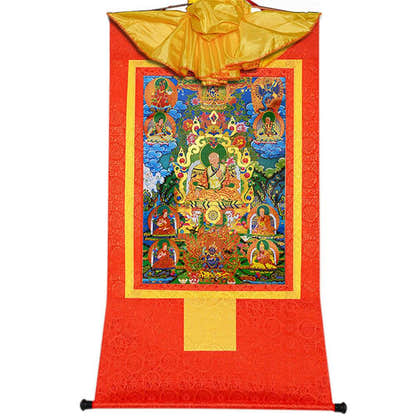 Masters of the Sakya school ,Great Sakyapa - Tibetan thangka painting, view 16