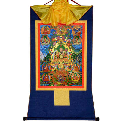 Masters of the Sakya school ,Great Sakyapa - Tibetan thangka painting, view 9