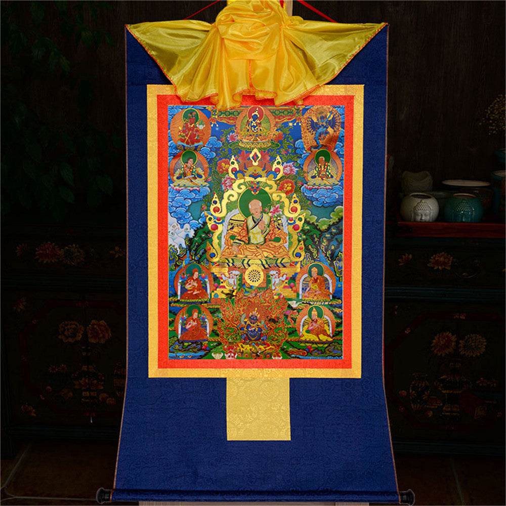Masters of the Sakya school ,Great Sakyapa - Tibetan thangka painting, view 10