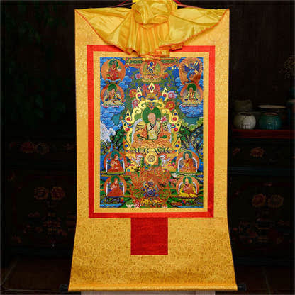 Masters of the Sakya school ,Great Sakyapa - Tibetan thangka painting, view 15