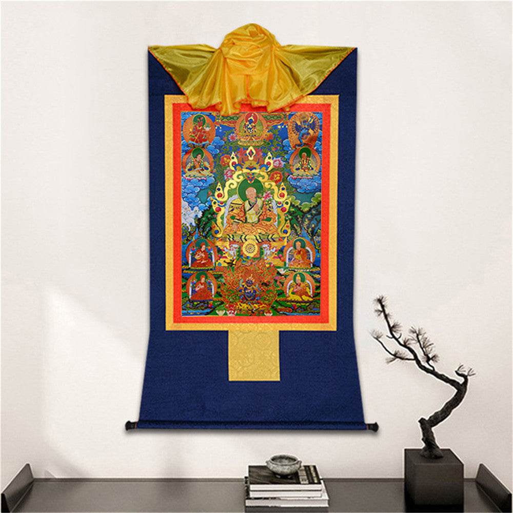 Masters of the Sakya school ,Great Sakyapa - Tibetan thangka painting, detailed view