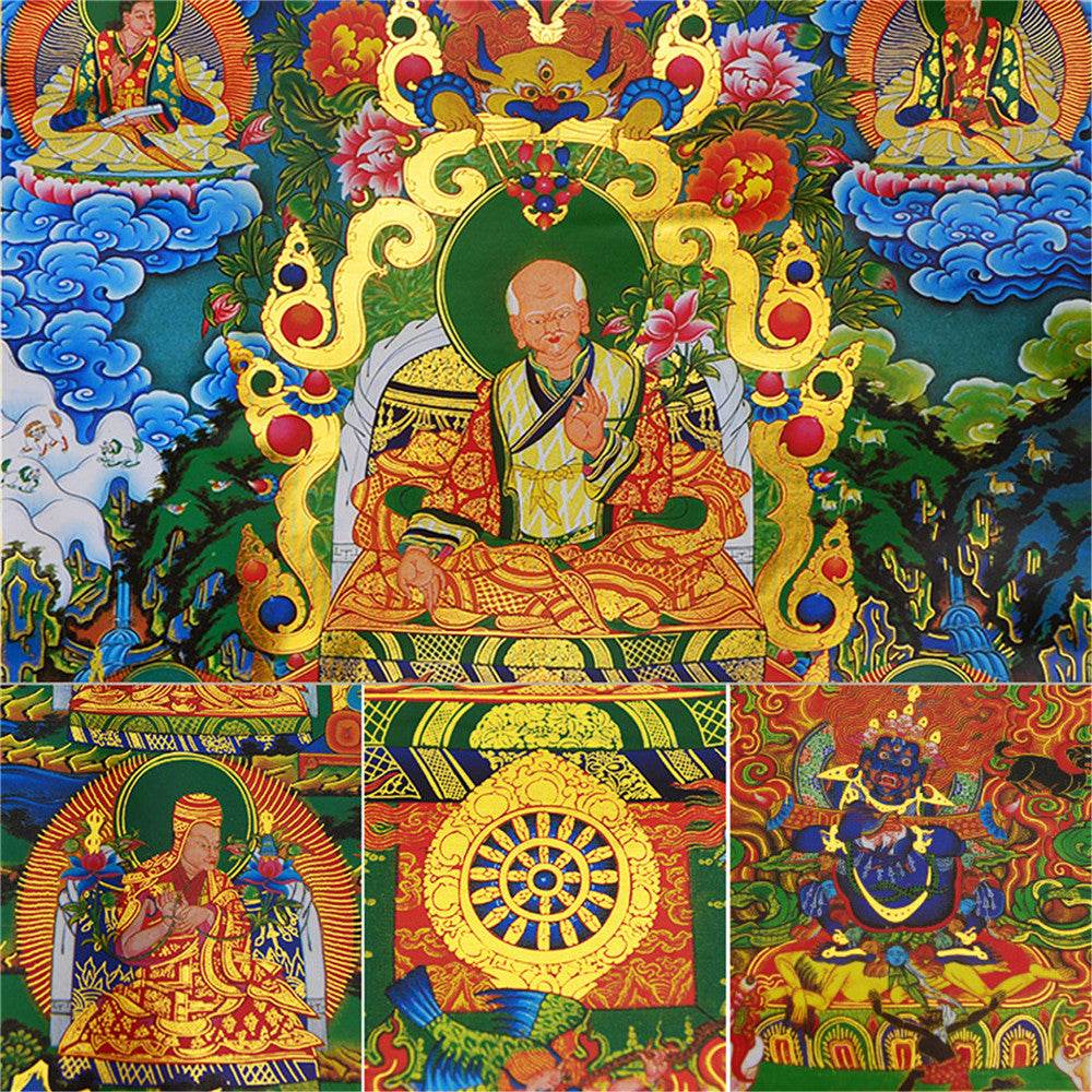 Masters of the Sakya school ,Great Sakyapa - Tibetan thangka painting, view 13
