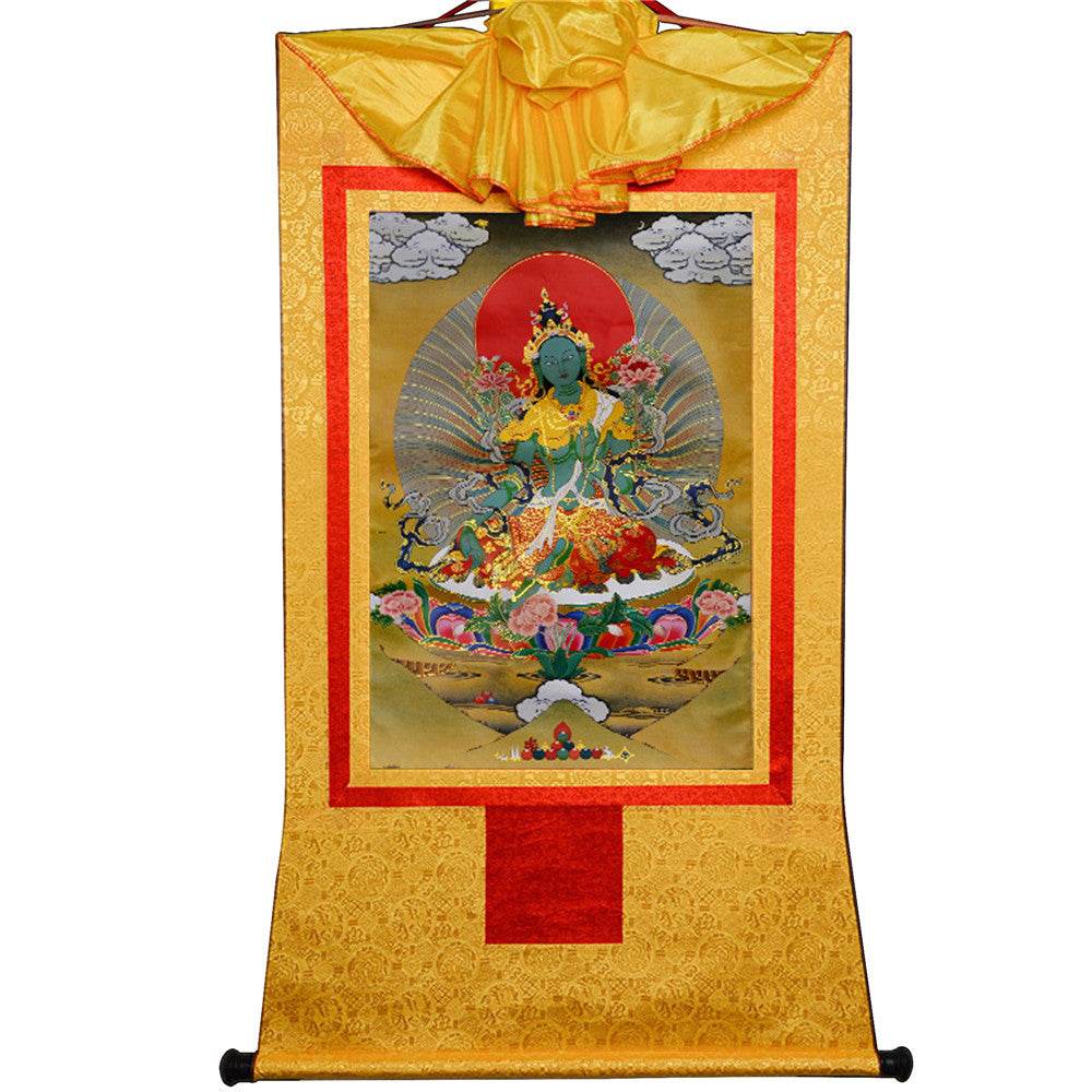 Green Tara - Tibetan thangka painting, view 15