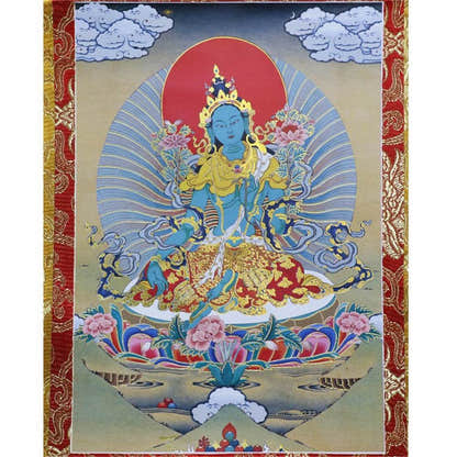 Green Tara - Tibetan thangka painting, view 14