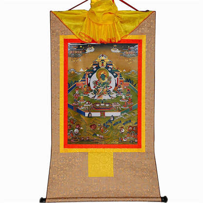 Green Tara in Mandala - Tibetan thangka painting, view 9