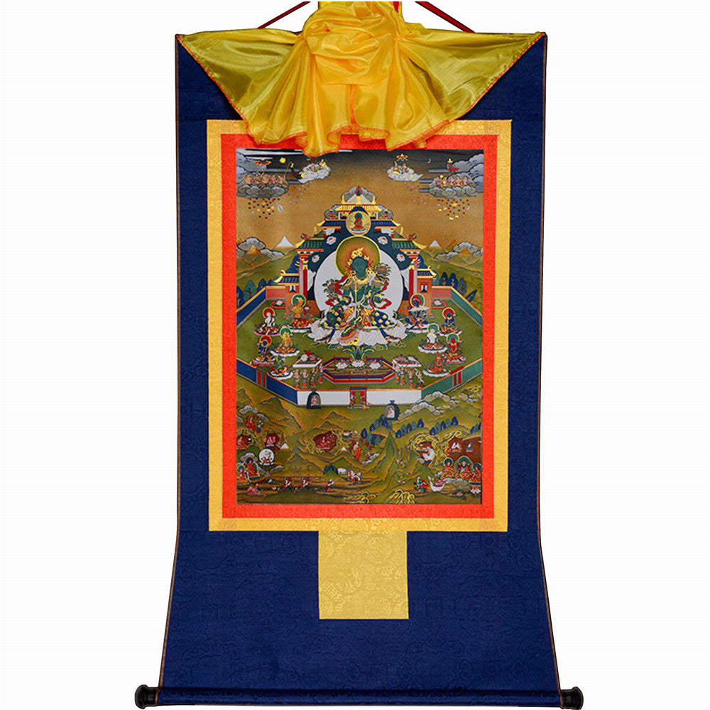 Gandhanra-Thangka-Art-Green-Tara-in-Mandala