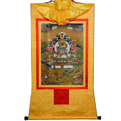 Green Tara in Mandala - Tibetan thangka painting, view 14