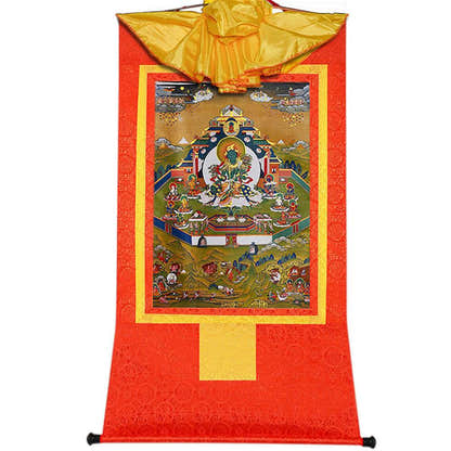 Green Tara in Mandala - Tibetan thangka painting, view 16