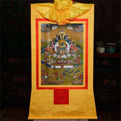 Green Tara in Mandala - Tibetan thangka painting, view 15