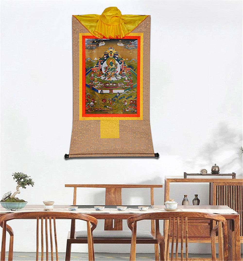Green Tara in Mandala - Tibetan thangka painting, view 7