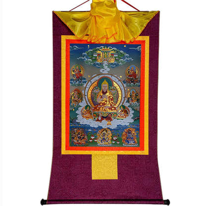 Je Tsongkhapa,Losang Drakpa,Je Rinpoche - Tibetan thangka painting, view 12