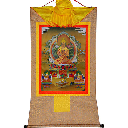 Gandhanra-Thangka-Art-JeTsongkhapa-Losang-Drakpa-JeRinpoche-ThreeFormes