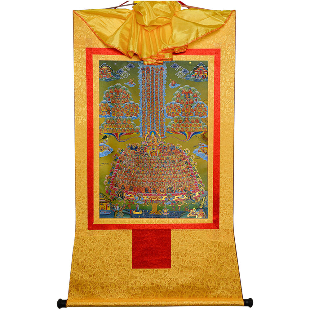 Gandhanra-Thangka-Art-JeTsongkhapa-Losang-Drakpa-JeRinpoche-on-refuge-tree