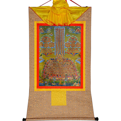 Gandhanra-Thangka-Art-JeTsongkhapa-Losang-Drakpa-JeRinpoche-on-refuge-tree