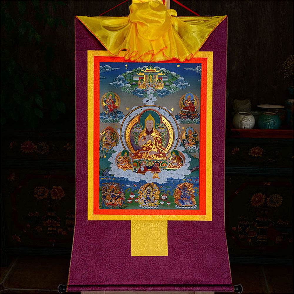 Je Tsongkhapa,Losang Drakpa,Je Rinpoche - Tibetan thangka painting, view 14