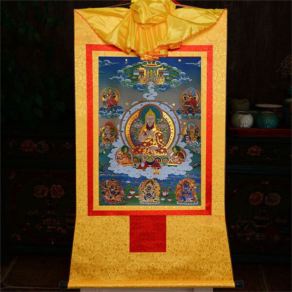 Je Tsongkhapa,Losang Drakpa,Je Rinpoche - Tibetan thangka painting, view 16