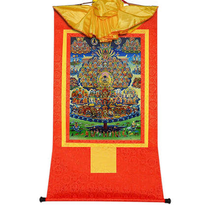 Karma Kagyu Refuge Tree - Tibetan thangka painting, view 16