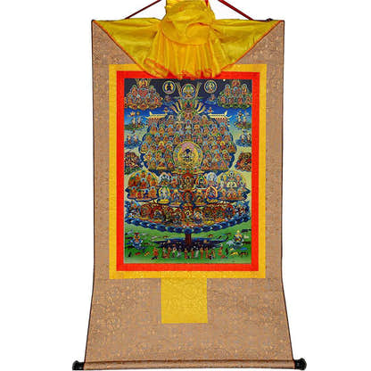 Karma Kagyu Refuge Tree - Tibetan thangka painting, view 7