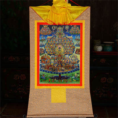 Karma Kagyu Refuge Tree - Tibetan thangka painting, view 8